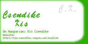csendike kis business card